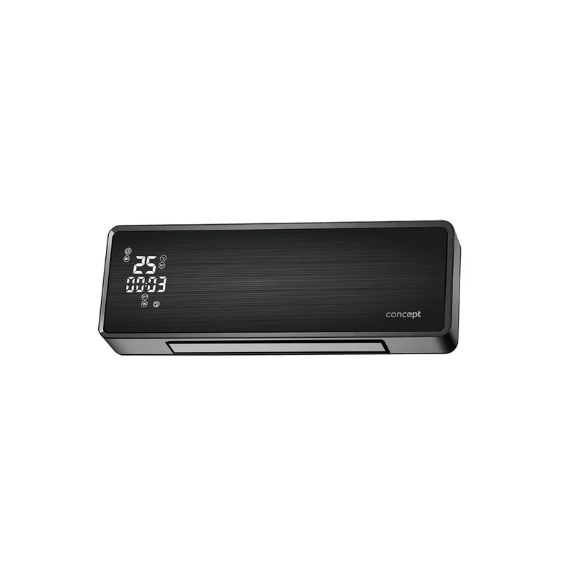Keramik Wandheizung mit Fernbedienung LED-Display Keramik-Wandheizlüfter Timer Lüfterfunktion Oszillation 2000W bis zu 20 m2 Schwarz