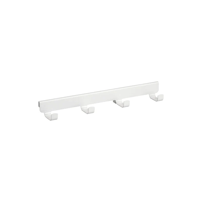 30 cm Plankdrager met 4 haken wit - Classic by Elfa