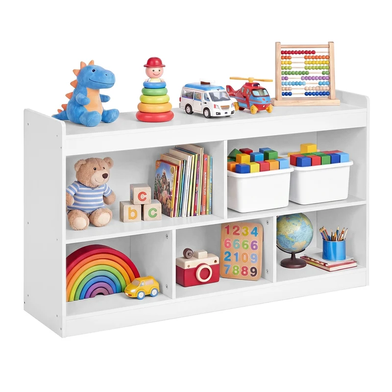 Kinderregal mit offenen Fächern für Spielzeug und Bücher