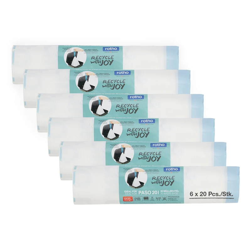 Müllbeutel Set 6 x 20 Stück für 20l PASO
