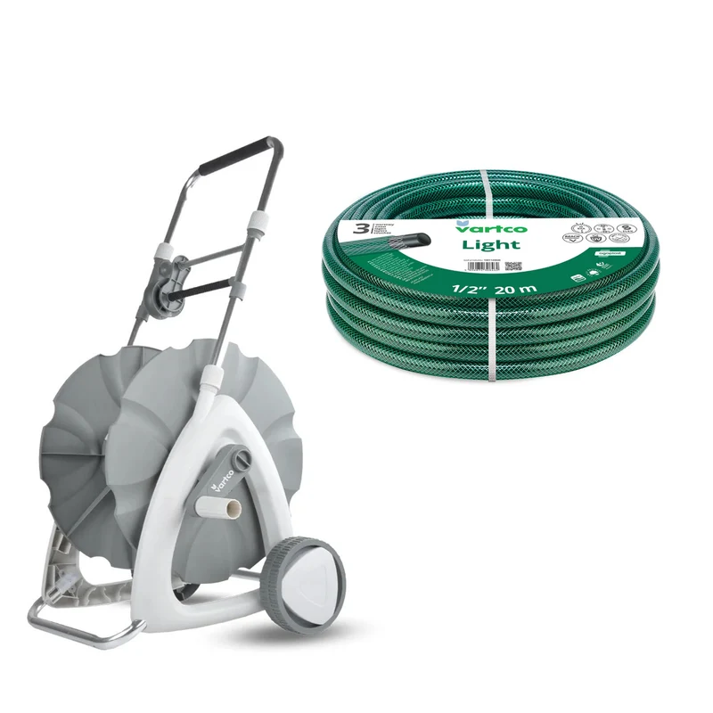 Gartenschlauchwagen + Gartenschlauch Vartco Light 1/2" 15 m Agaplast