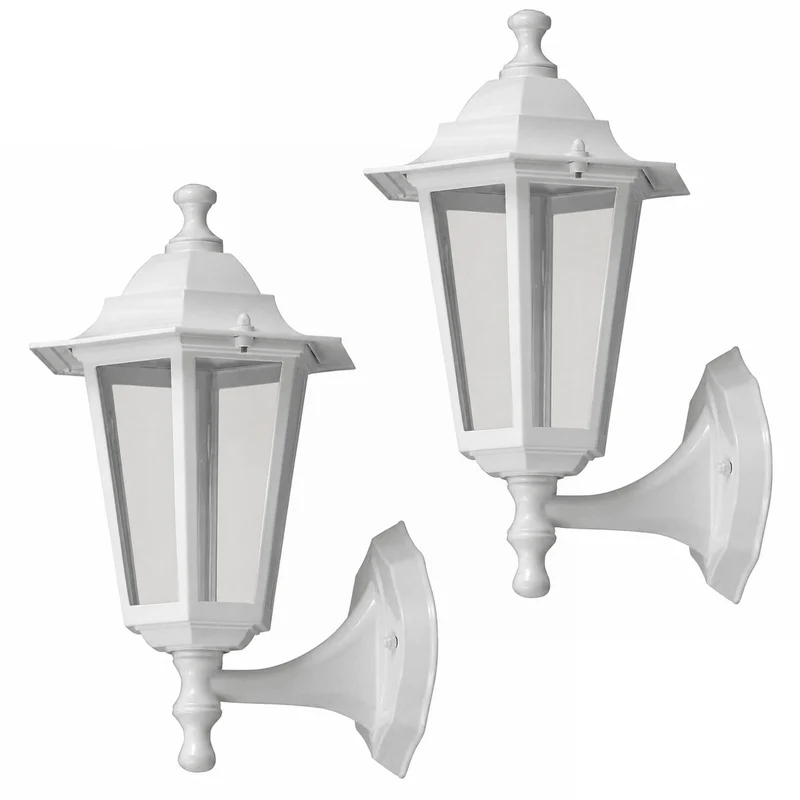 Rabalux-Wandleuchte, für den Außenbereich, IP43, E27, max. 60 W, weiß, Velence, 2 Stück