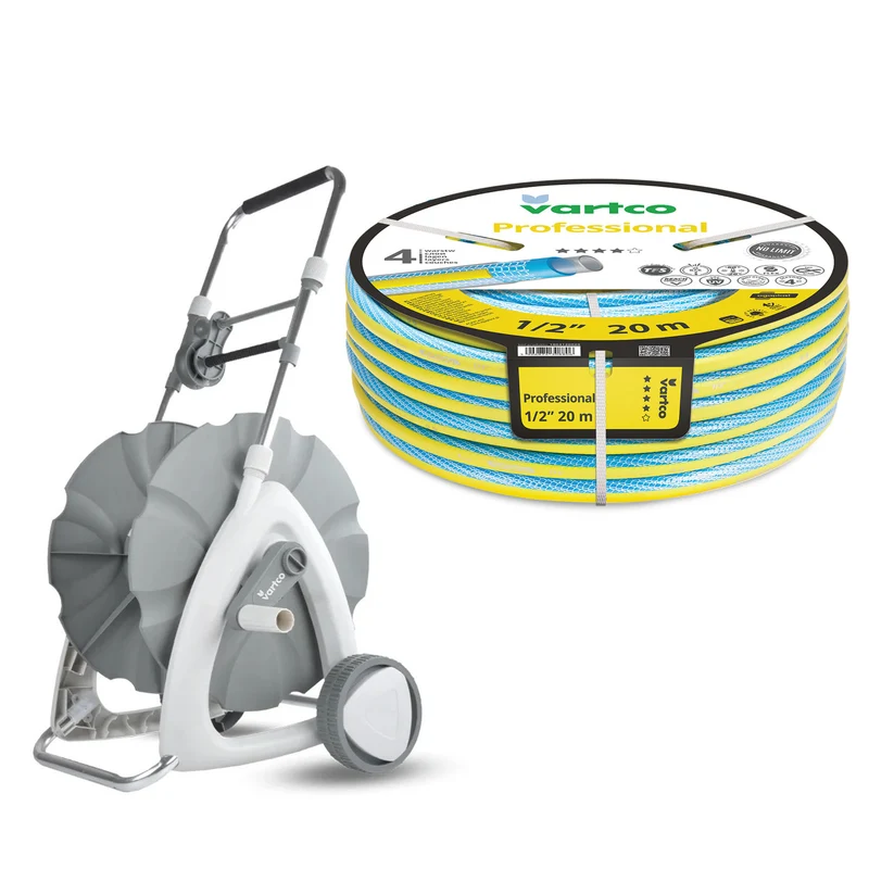 Gartenschlauchwagen 1/2" 45 m + Gartenschlauch Vartco Professional 1/2" 20 m Agaplast