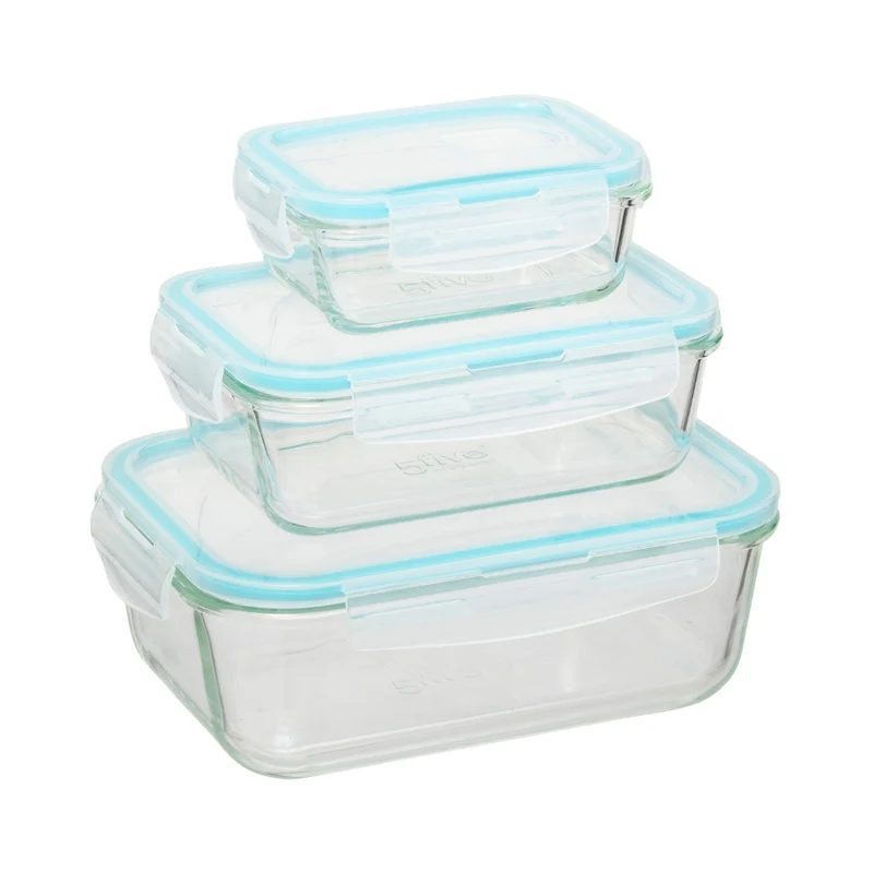 Glazen vershoud en diepvriesbakjes 3-delige set Five®