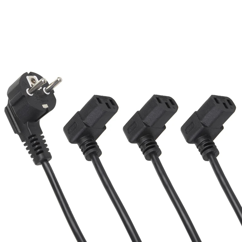 Maclean-Netzkabel, abgewinkelt, 3-polig, EU-Stecker, 1,5 m, MCTV-851, 3 Stück