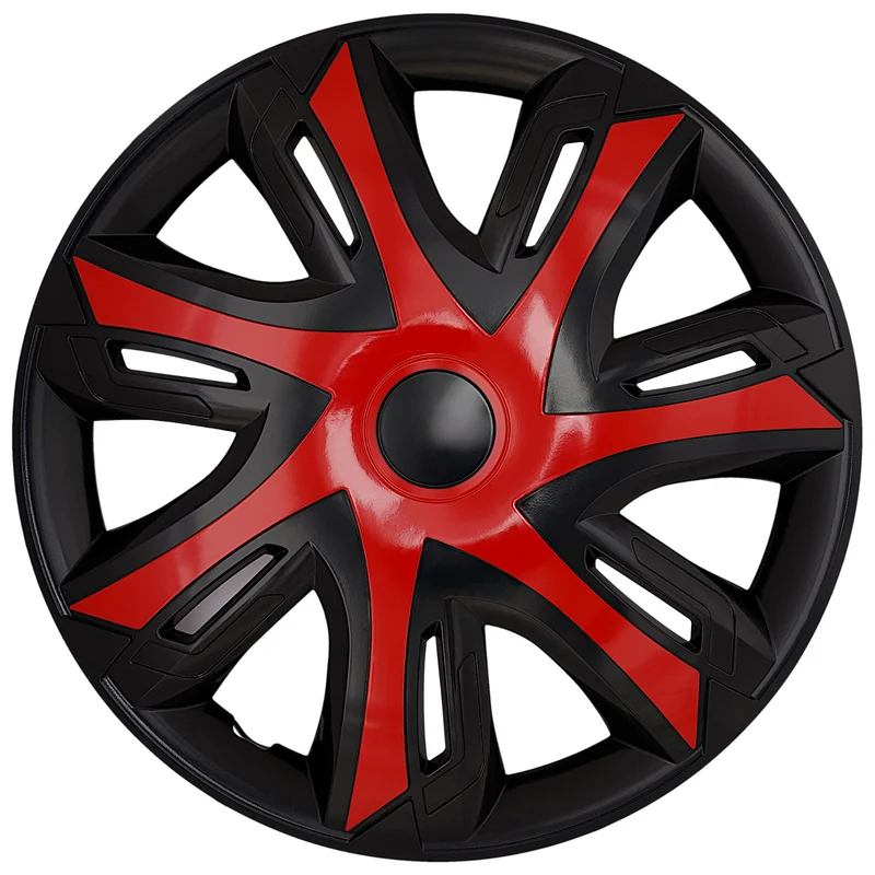 Universelle 16-Zoll-Radkappen NRM N-Power rot/schwarz, 4 Stück