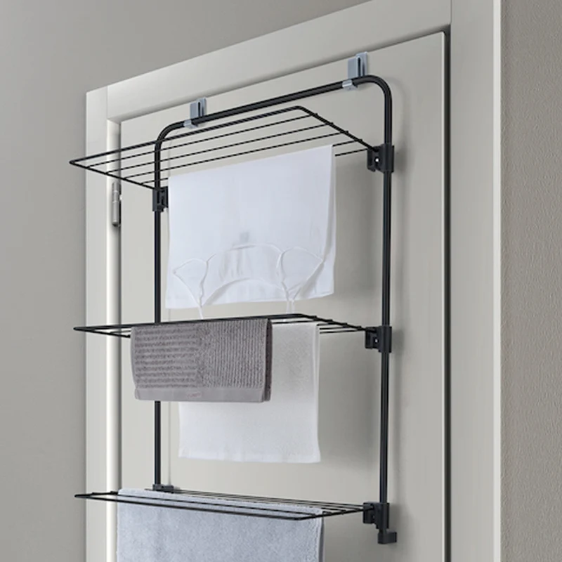 Wäschetrockner Tür oder Dusche Wand schwarz Metaltex