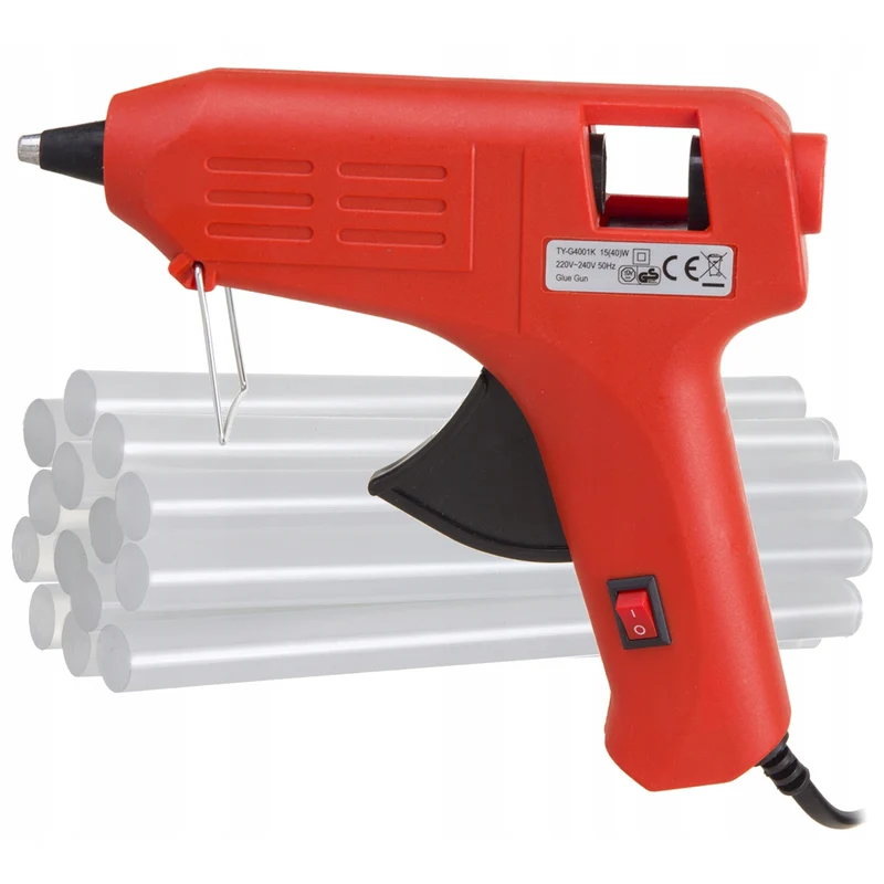 Heißklebepistole MCE432 + Klebstoffe 14 Stück.