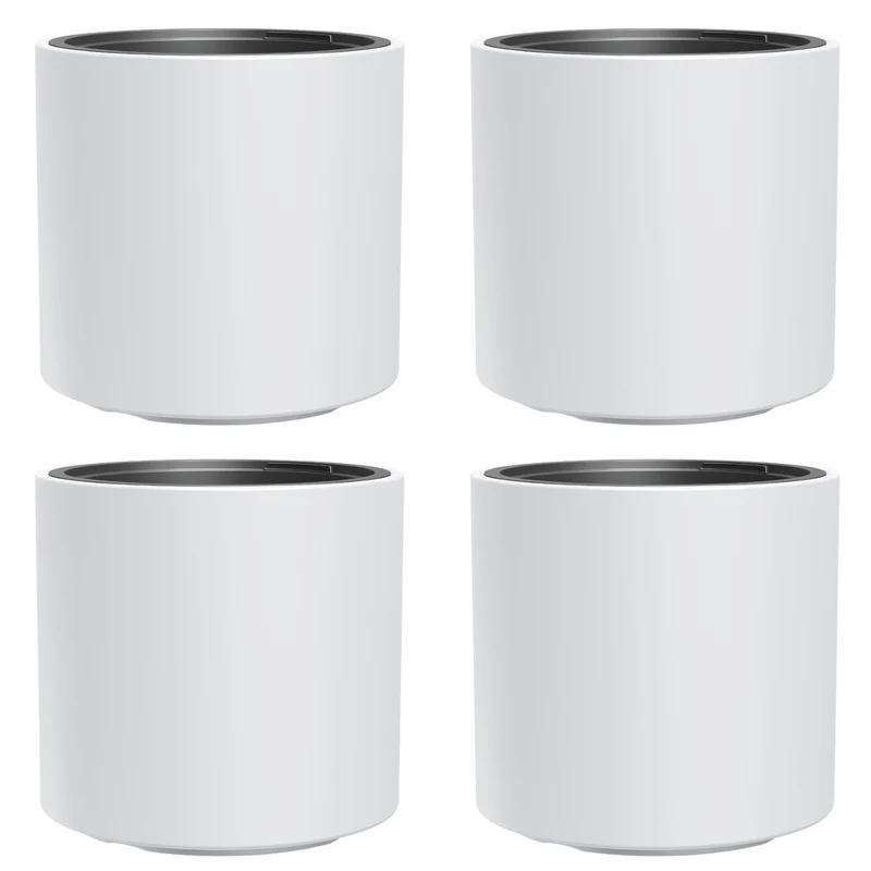 HEOS frostsicherer Blumentopf, weiß, mit Einsatz, Inhalt 31L, matt, DBHER470, 4 Stück