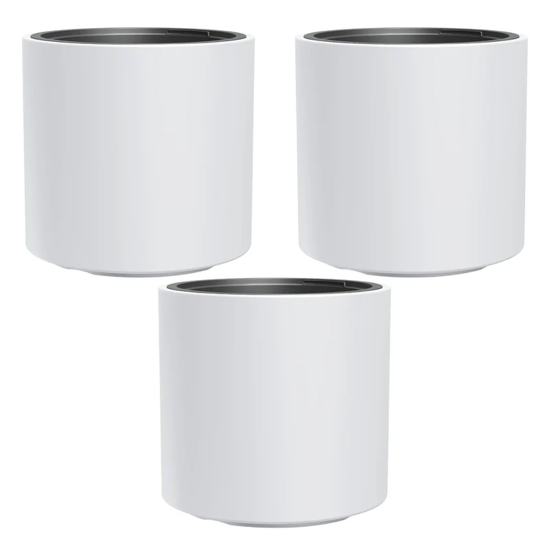 HEOS frostsicherer Blumentopf, weiß, mit Einsatz, Inhalt 31L, matt, DBHER470, 3 Stück