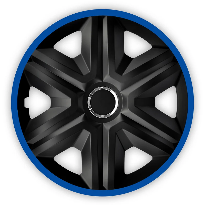 Universal Radkappen Radzierblenden Radblenden Auto KFZ 4 Stück Schwarz/Blau 15"