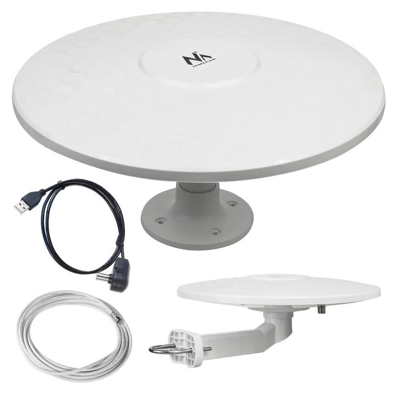 Maclean MCTV-947 Omnidirektionale Antenne Multidirektionale Außenantenne Aktive Fernseher-Antenne (Camper)