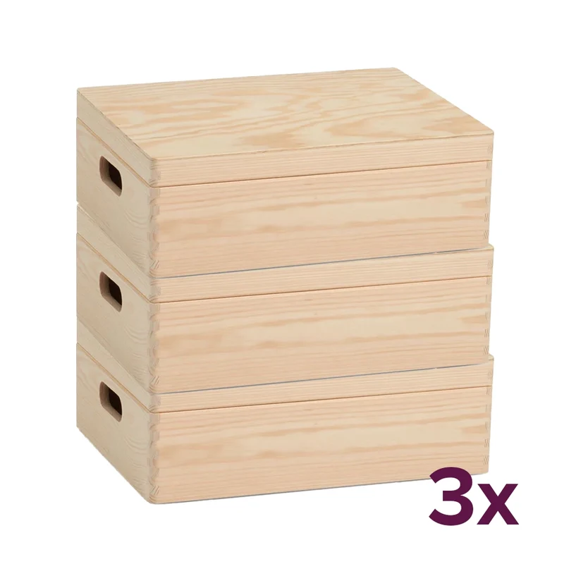 Holzkiste mit Deckel 40x30x14 cm Zeller