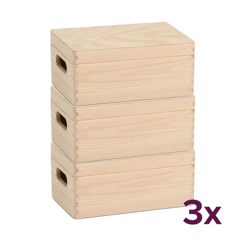 Holzkiste mit Deckel 30x20x14 cm Zeller
