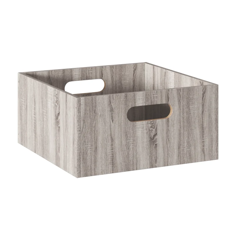 Hellgrauer Schrankkorb aus Holz medium Five®