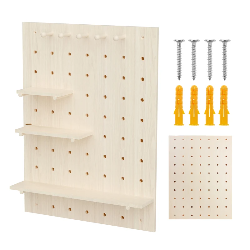 Holz-Organizer-Tafel Maclean, Farbe helles Holz, 60 x 80 cm, max. 20 kg, MC-131 WD
