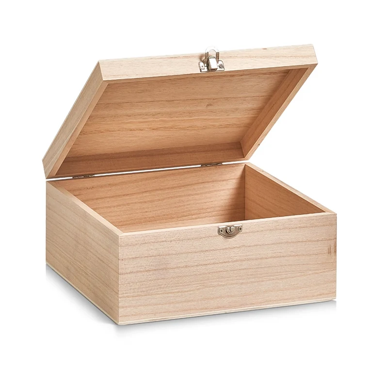 Holzkiste mit Deckel und Verschluss mittel Zeller Present