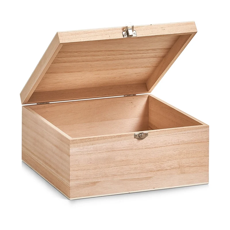 Holzkiste mit Deckel und Verschluss groß Zeller Present