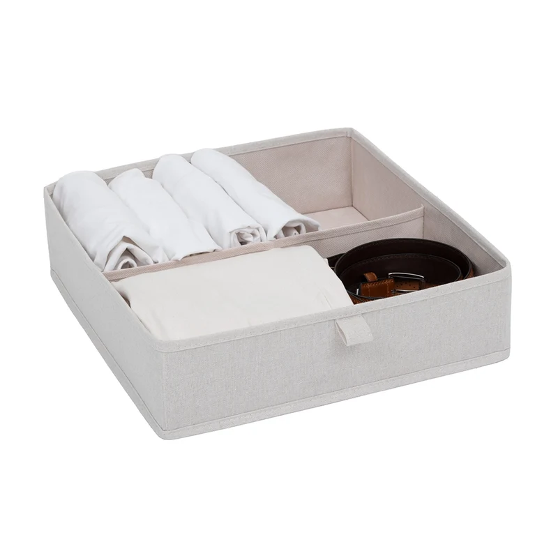 Schubladenkorb Kleiderschrank-Organizer mit 2 Fächern Five® - Dressy+