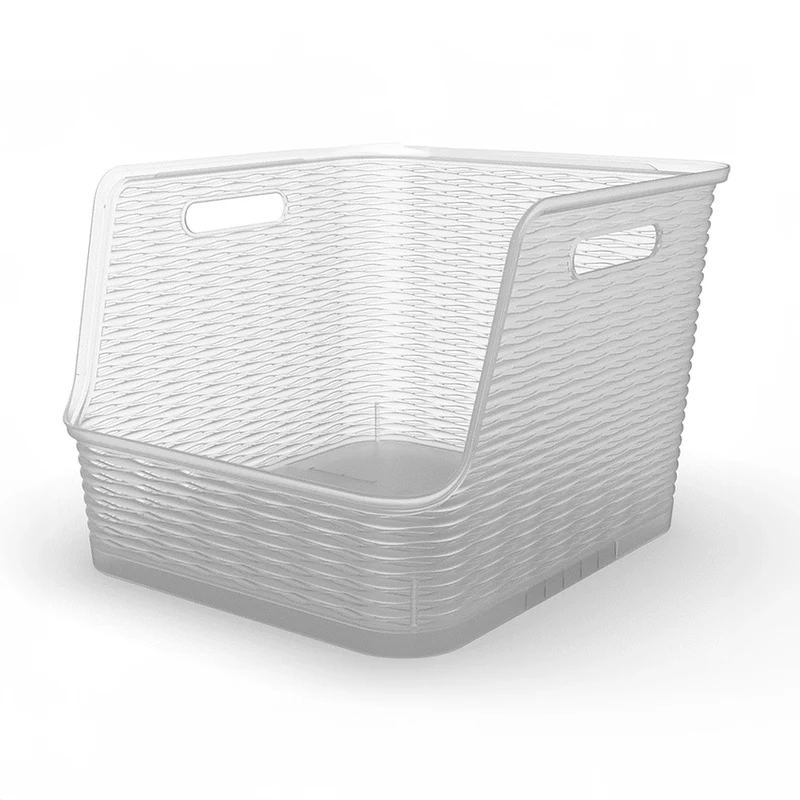 Transparenter, stapelbarer Kunststoffkorb 21 Liter Ezystorage