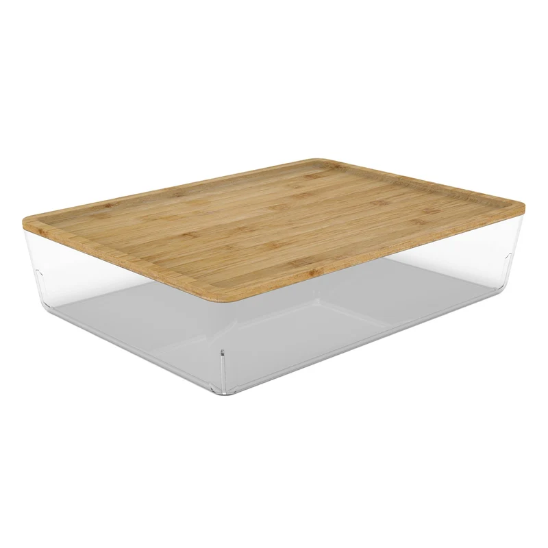 Transparenter Behälter mit Bambusdeckel 6 Liter Ezystorage