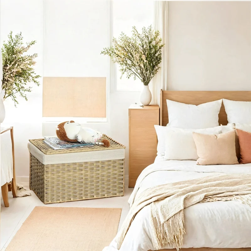 Aufbewahrungsbox aus Polyrattan mit Deckel