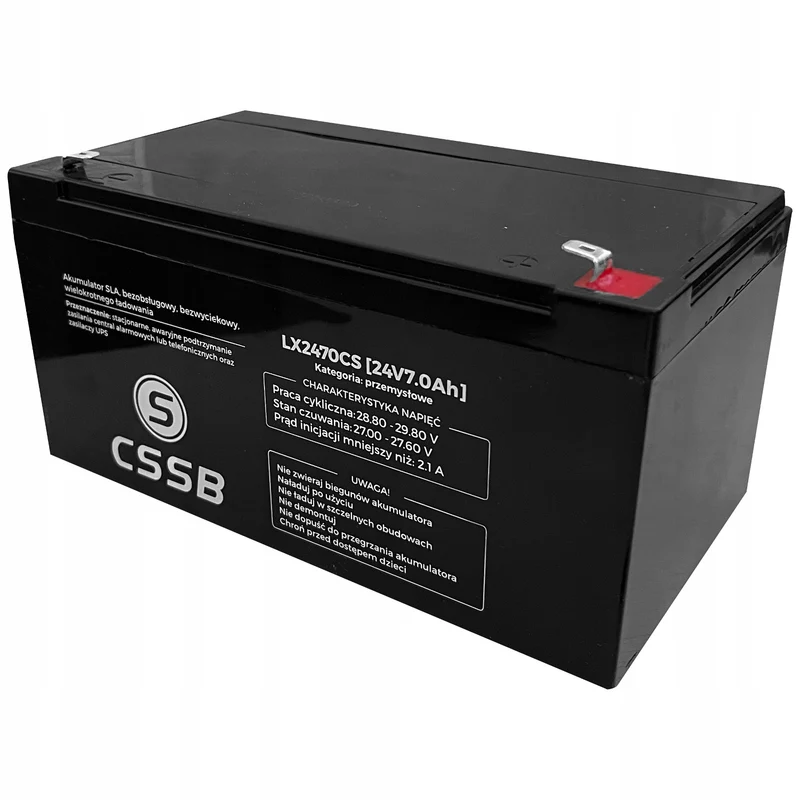 Lamex wartungsfreie Batterie, AGM SLA, 24V, 7Ah, LX2470