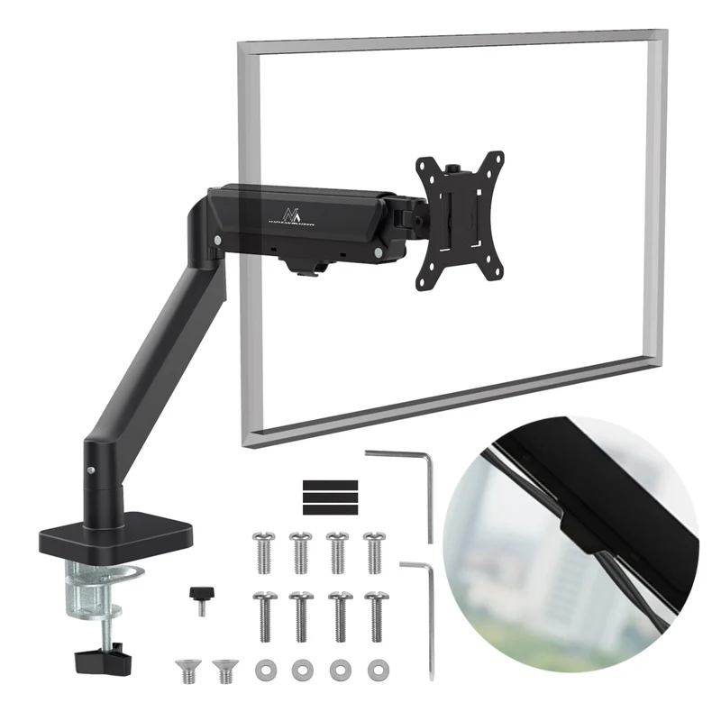 Maclean Monitorhalterung, Gasfeder, 17"-32", 2-10kg, schwarz, MC-133
