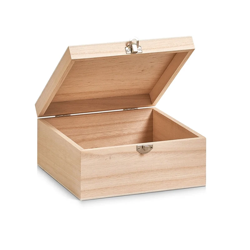 Holzkiste mit Deckel und Verschluss Zeller