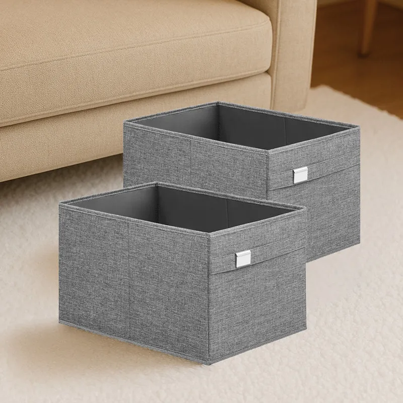 Aufbewahrungsbox 4er Set mit Griffen taubengrau