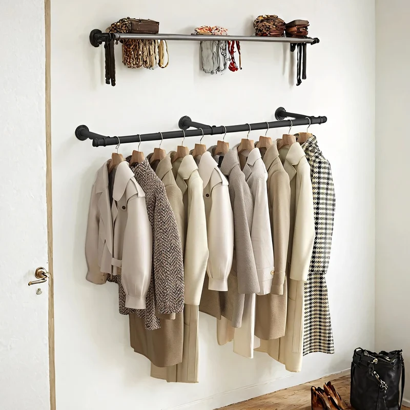 Kleiderstange für die Wand Industrie-Design