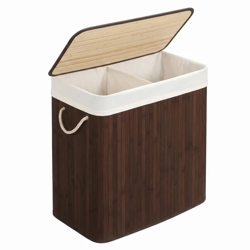 Wäschekorb 100 L Bambus Braun