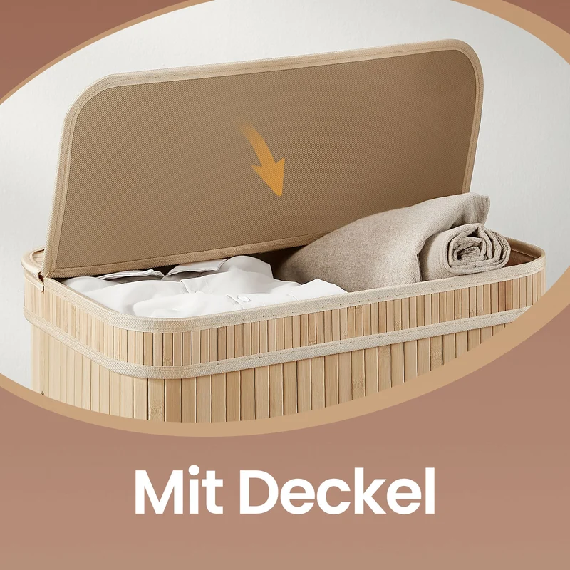 Wäschekorb mit Deckel herausnehmbar und maschinenwaschbar