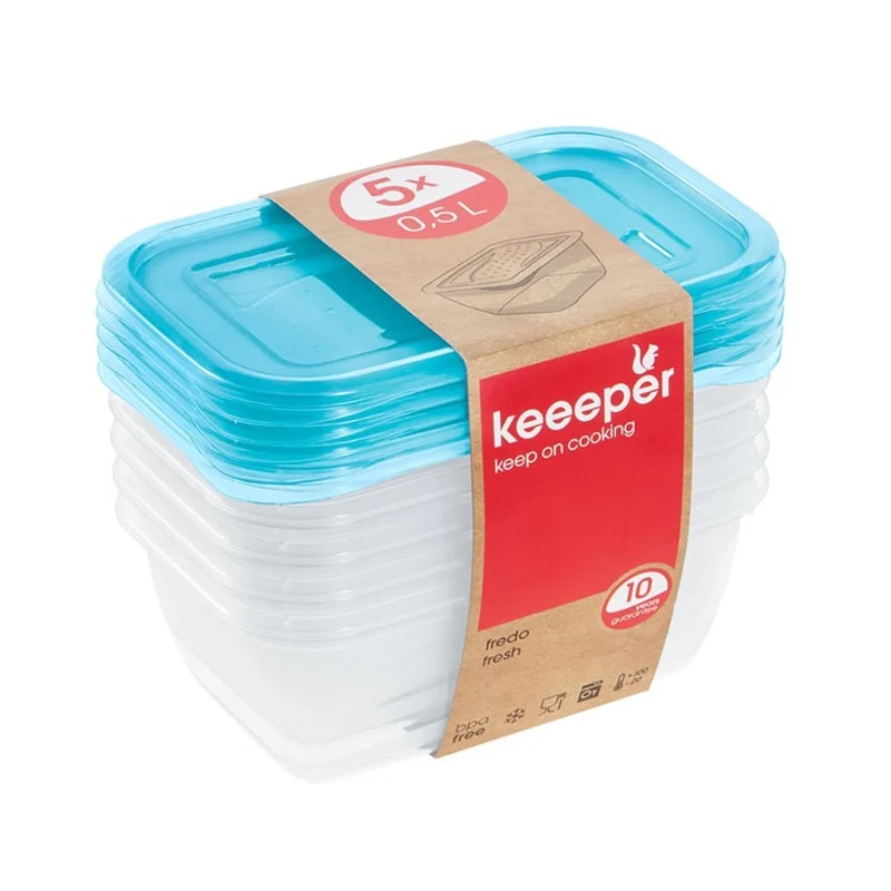 Keeeper Set von Lebensmittelbehältern 5x500 ml Fredo Fresh