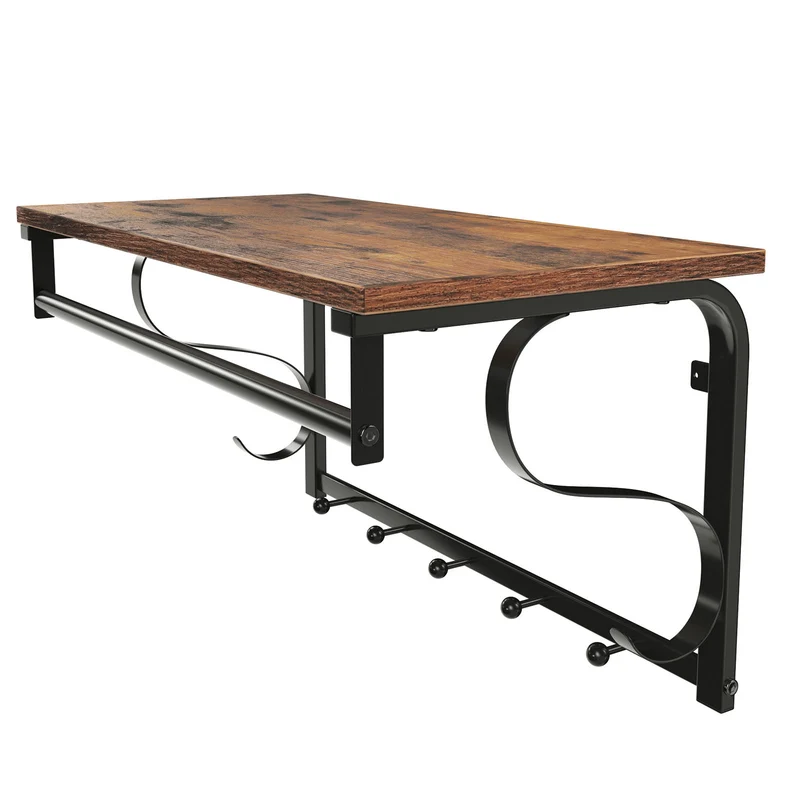 Wandgarderobe mit 5 Haken und Ablage