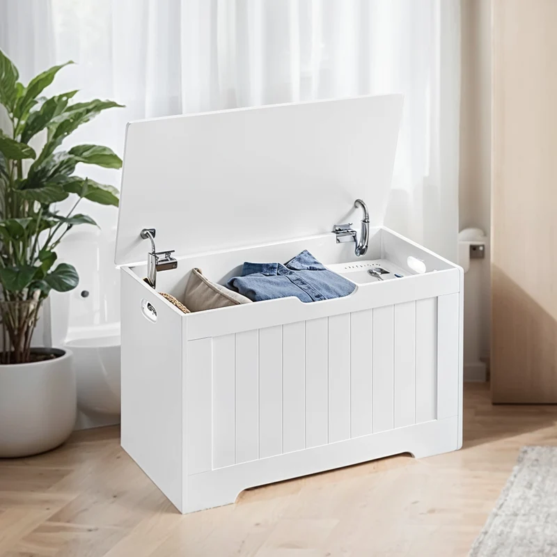 Schuhbank mit Stauraum und 2 Sicherheitsscharnieren