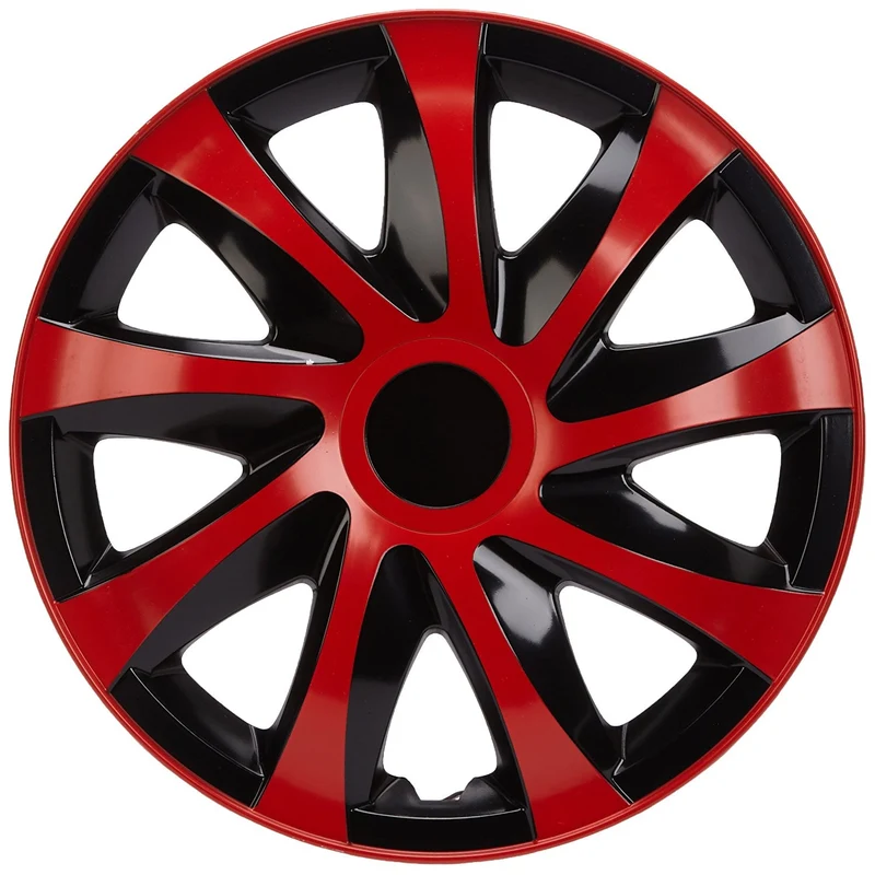 NRM DRACO 15" Universal Radkappen rot/schwarz 4 Stück