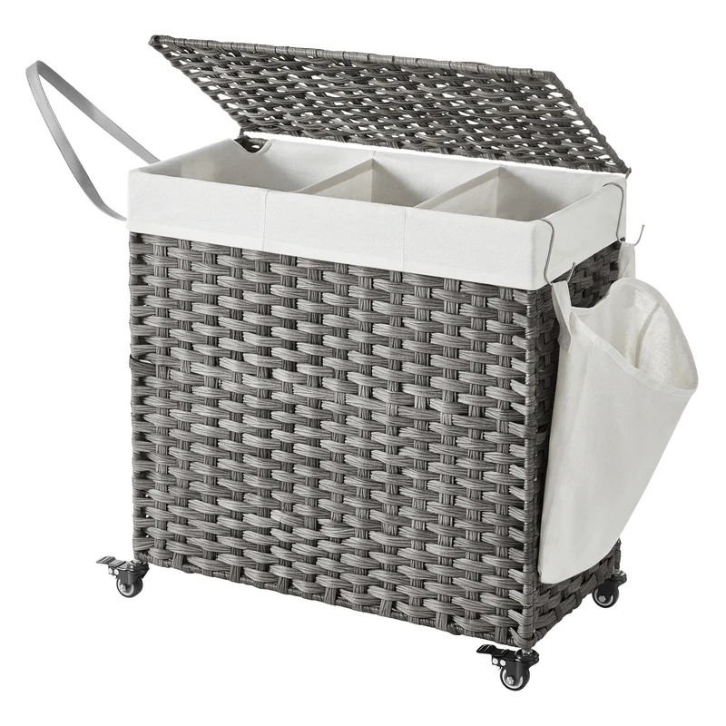 140 L handgeflochtener Wäschekorb aus Polyrattan