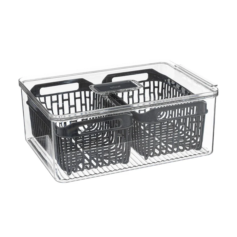 Stapelbare Kühlschrank-Aufbewahrungsbox mit 2 Siebkörben Five®