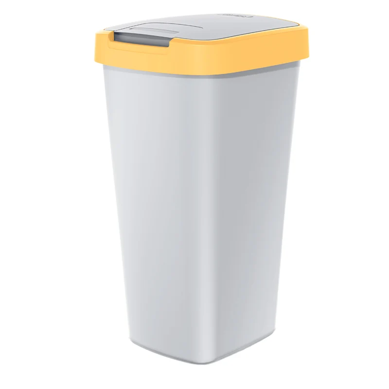 Papierkorb 25 Liter KEDEN COMPACTA Q - Farbe Esche mit hellgelbem Rahmen