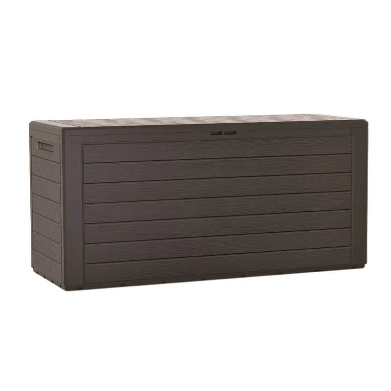 Woodebox Gartenbox Kissenbox Gartentruhe Verschließbar (280 Liter, Umbra)