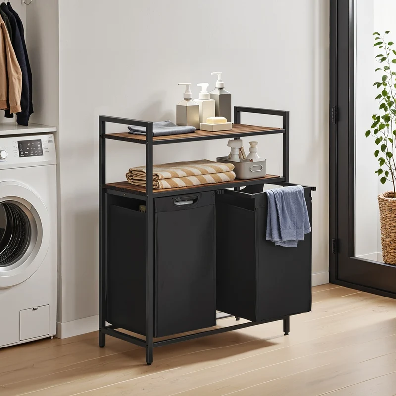Wäschekorb mit 2 Fächern