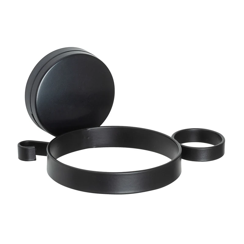 Schwarzer Föhnhalter mit Saugnapf Wenko - Pavia Black
