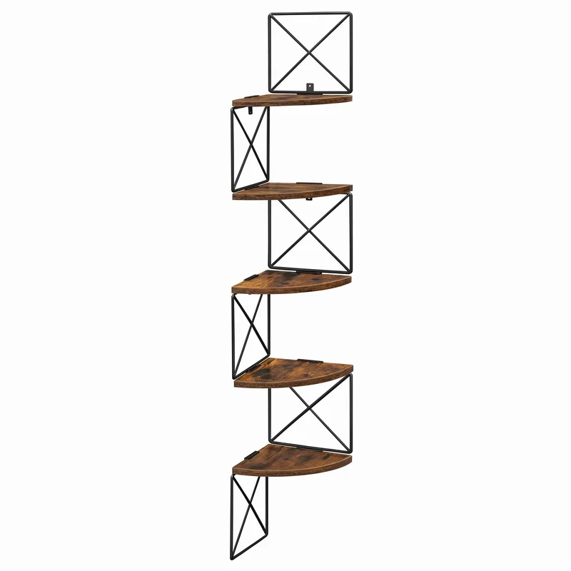 Eckregal mit 5 Ebenen Wandmontage