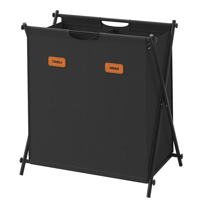 Wäschekorb 115 Liter mit 2 Fächern tintenschwarz