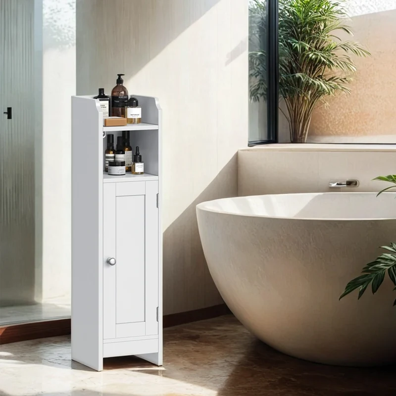 Toilettenschrank schmal mit verstellbaren Ablagen