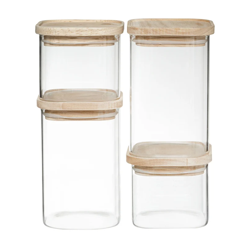 Vorratsgläser mit Holzdeckel 4-teilig Five®