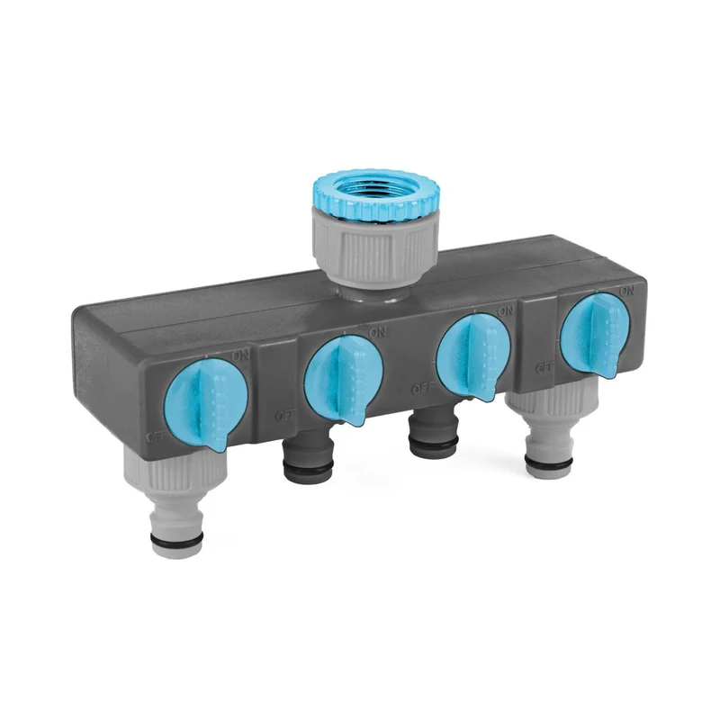 Mit dem Cellfast Ideal-Vierwege-Splitter können Sie vier Geräte gleichzeitig an einen Wasserhahn anschließen