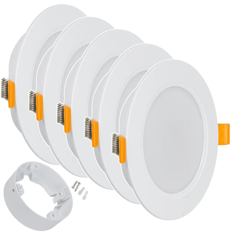 5x Maclean LED-Deckenpanel, Aufputzrahmen SLIM, 9W, Neutralweiß 4000K, 120*26mm, 900lm, MCE371 R + Aufputzrahmen MCE376 R