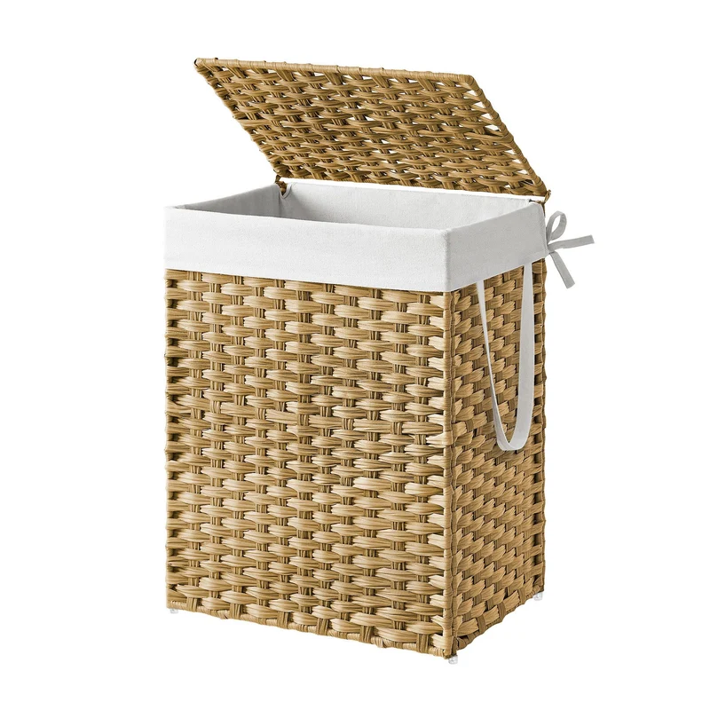 Handgeflochtener Wäschekorb aus synthetischem Rattan